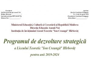 Program de dezvoltare 2019 – 2024