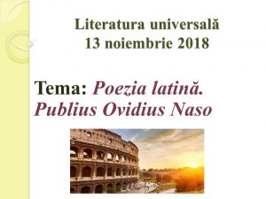 Ora publică cl. 10-A, literatura universală